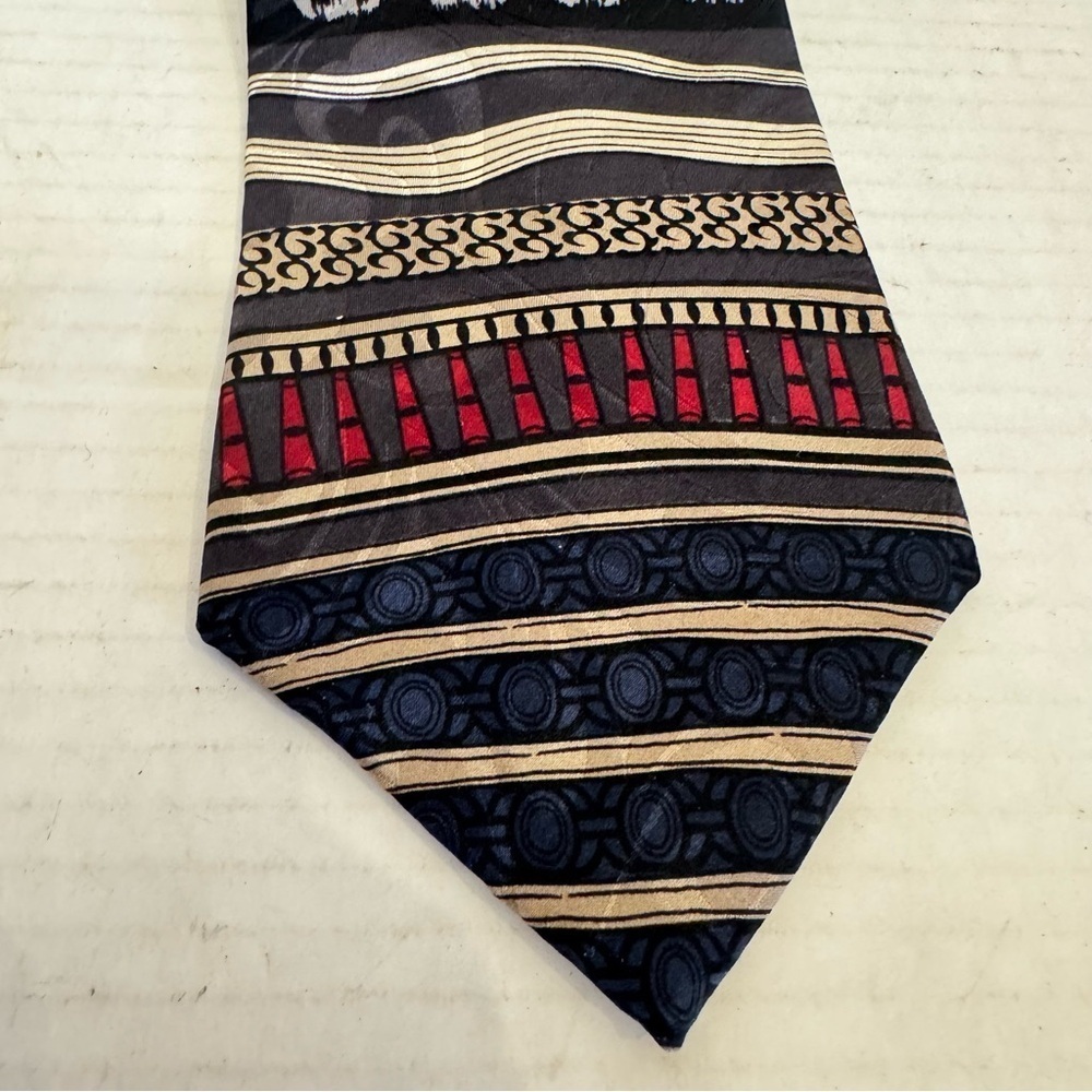 Vintage Oscar De La Renta Neck Tie Blue Multicolor Business Preppy Designer